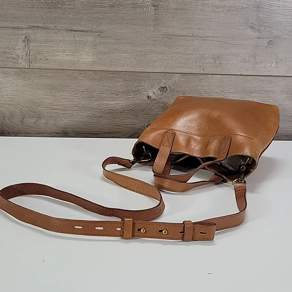 Madewell Small Classic Brown Leather Tote Bag